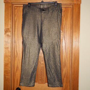 Women's Size 18 LANE BRYANT Black Gold Shimmer Sparkle Evening Pull On Pants
